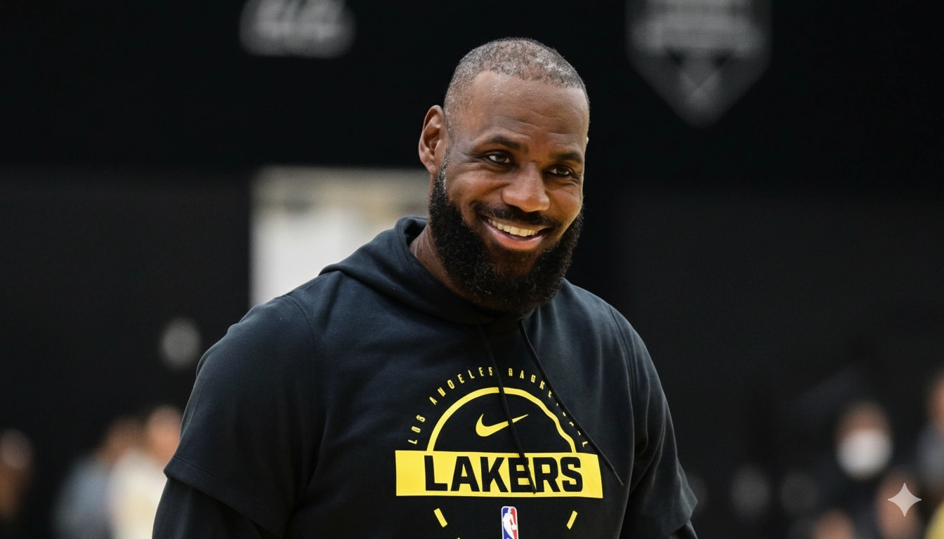 LeBron James on Track to Practice with Lakers